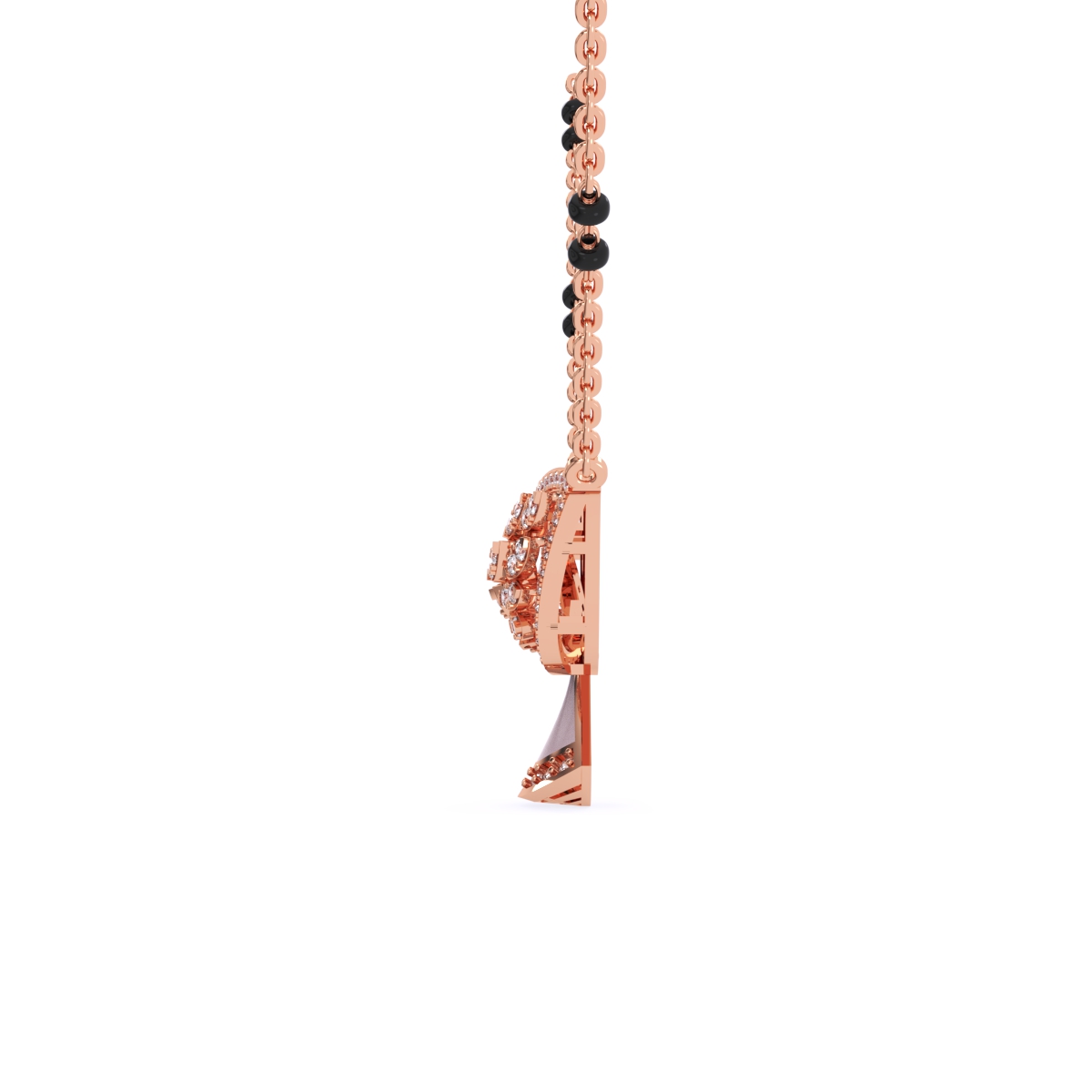 Stylish Leaf Round Lab Grown Mangalsutra